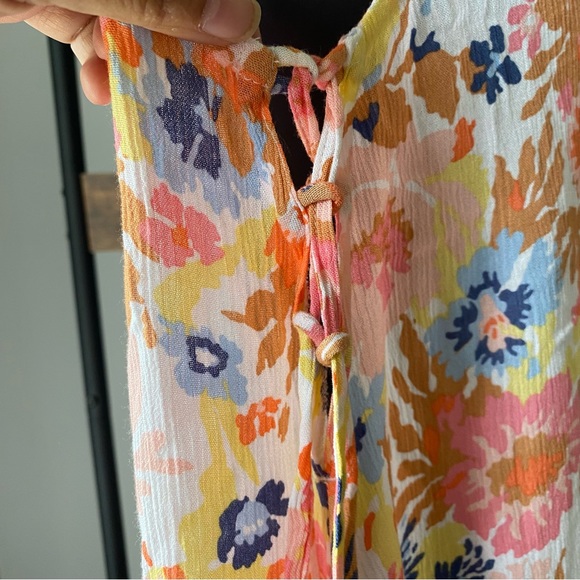 Roxy Print Beachy Vibes Dress Swimwear Cover Up, Bright White Floral M NEW - Picture 7 of 8